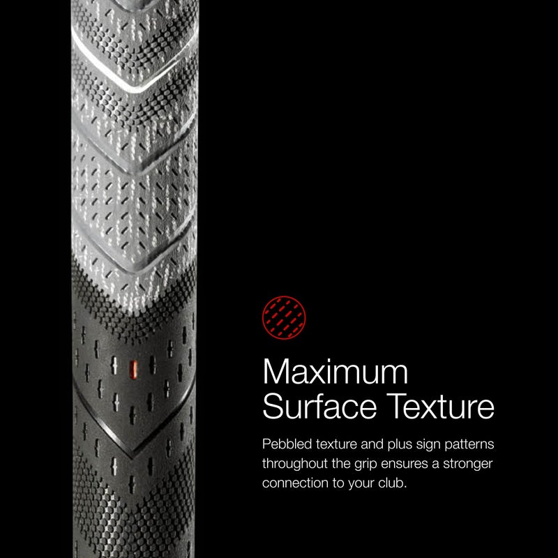 Golf Pride MCC Plus4 Golf Club Grip - All-Weather Hybrid Grip with Larger Lower Hand - Brushed Cotton Cord & Pebbled Texture - Jumbo - Grey - Image 4